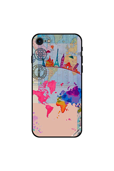 Covernex غطاء حماية لجهاز iPhone 8 مع خريطة العالم وطابع