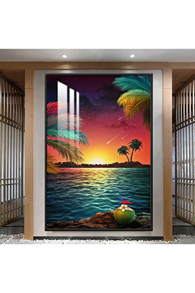 SND لوحة جدارية خشبية فاخرة مع برواز بني و طبقة من الاكرليك الشفاف