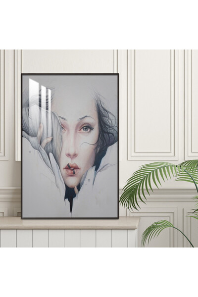 SND لوحة جدارية خشبية فاخرة مع برواز شامبين و طبقة من الاكرليك الشفاف