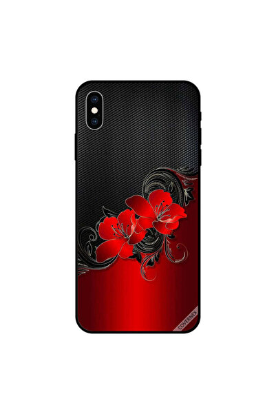 Covernex غطاء حماية لجهاز iPhone XS MAX بنقشة زهور حمراء