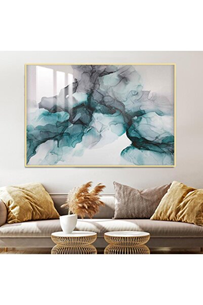 SND لوحة جدارية خشبية فاخرة بتصميم الفن التجريدي مع برواز ذهبي و طبقة من الاك...