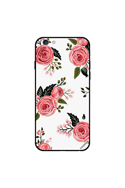 Covernex غطاء حماية لجهاز iPhone 6s Plus بنقشة ورود وردية مع أوراق خضراء داكنة