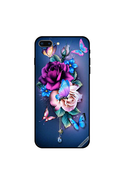 Covernex غطاء حماية لجهاز iPhone 7 Plus برسومات فراشات وزهور جميلة