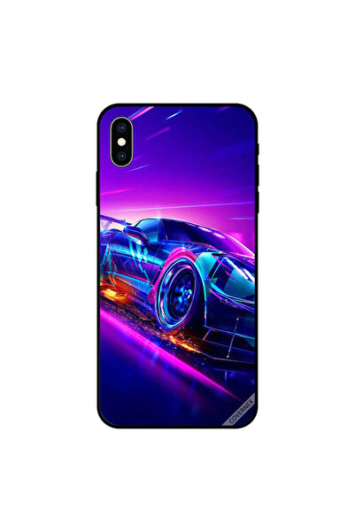 Covernex غطاء حماية لجهاز iPhone XS MAX أزرق، إضاءة سيارة وردية