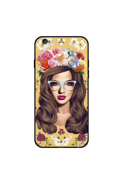 Covernex غطاء حماية لهاتف iPhone 6s Plus بتصميم فتاة أنيقة مزينة بالزهور