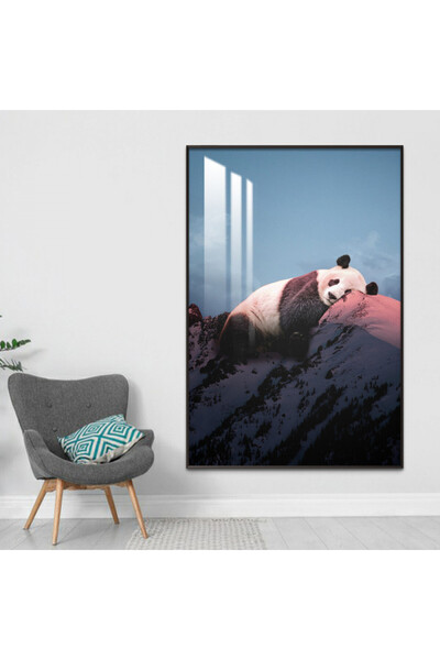 SND لوحة جدارية خشبية فاخرة مع برواز شامبين و طبقة من الاكرليك الشفاف