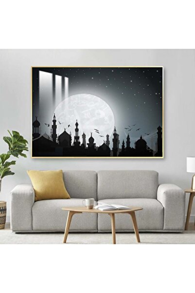 Marktna لوحة جدارية خشبية فاخرة مع برواز فضي و طبقة من الاكرليك الشفاف