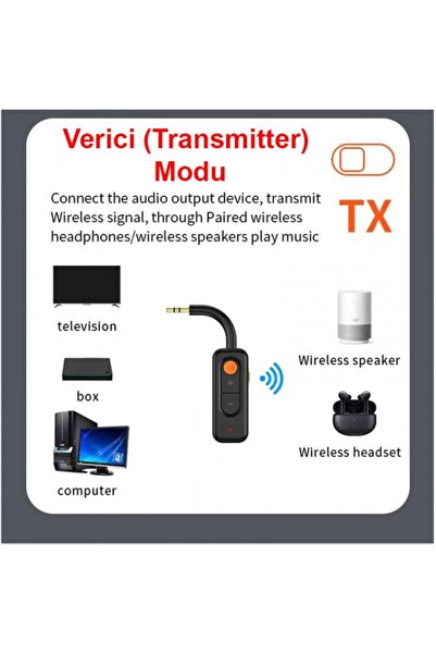 Leonpro Bluetooth v5.4 alıcı verici mikrofonlu 3.5mm aux bluetooth adaptör