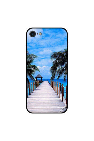 Covernex غطاء حماية لجهاز iPhone 7 بطبعة سماء زرقاء غائمة على البحر