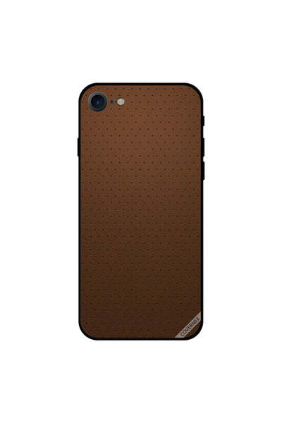 Covernex غطاء حماية لجهاز iPhone 8 بنقشة جلدية منقّطة باللون البني