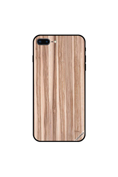 Covernex غطاء حماية لجهاز iPhone 8 Plus بنمط خشبي بني فاتح