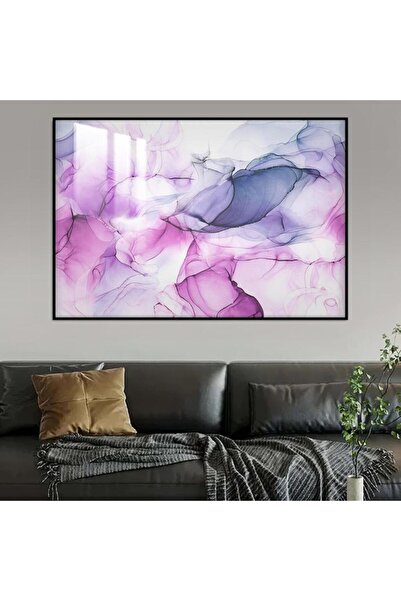 Marktna لوحة جدارية خشبية فاخرة بتصميم الفن التجريدي مع برواز اسود و طبقة من الاكرليك الشفاف