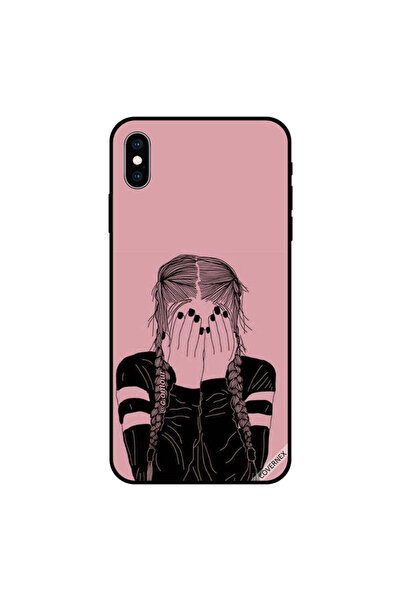 Covernex غطاء حماية لهاتف iPhone XS MAX - فتاة حزينة باللونين الوردي والأسود