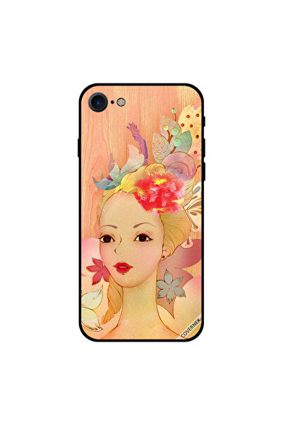 Covernex غطاء حماية لهاتف iPhone 8 بتصميم فتاة باللون الخوخي
