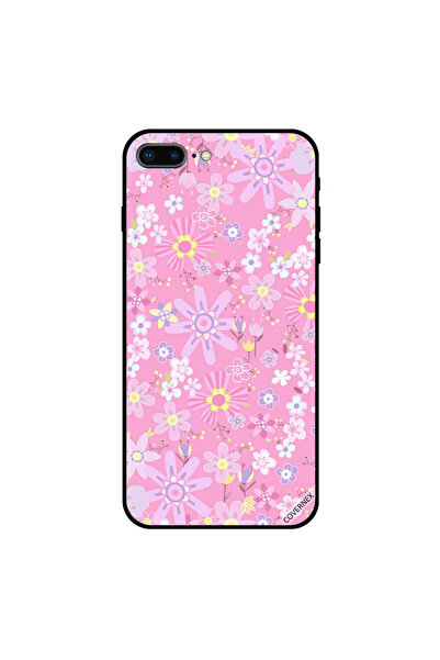 Covernex غطاء حماية لجهاز iPhone 7 Plus بنقشة زهور صغيرة وردية اللون