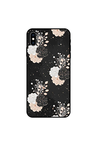 Covernex غطاء حماية لجهاز iPhone XS MAX باللون الأبيض والأسود والكريمي ونقشة الزهور