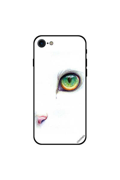 Covernex غطاء حماية لجهاز iPhone 7 بطبعة عين القطة البيضاء الخضراء