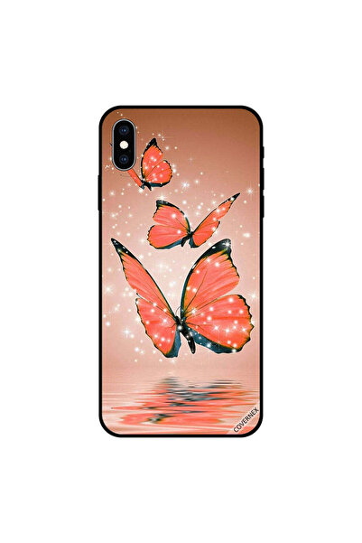 Covernex غطاء حماية لجهاز iPhone XS MAX باللون البرتقالي بثلاث فراشات