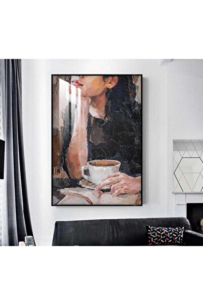 4gdran لوحة جدارية خشبية بتصميم فتاة مع برواز اسود و طبقة من الاكرليك الشفاف