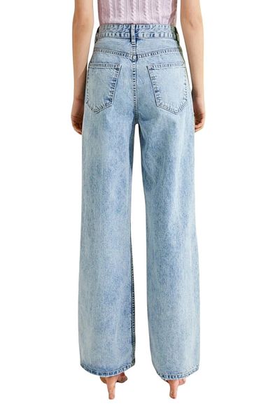 byhaziran butik Biery Women's Snow Wash Extra High Waist Stretchy Waist Comfortable Wide Leg Jeans Pants