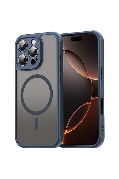 SKYDDAR INNOVATION Carcasă pentru iPhone 17 Pro Max, HaloFrost MagSafe II, antișoc, set de autocolante, albastru marin