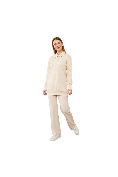 Levidor Shirt Collar Button Closure Sports Suit