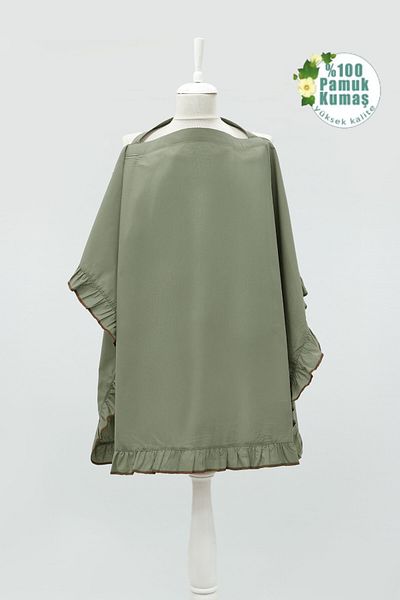 mordesign Ruffled Baby Nursing Cover; Stroller, Baby Stroller Cover, Breastfeeding Bib Ruffle Series Green