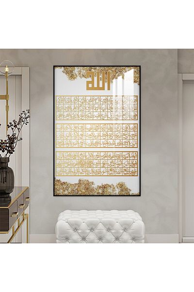 4gdran Luxury wooden wall panel with black frame and clear acrylic layer