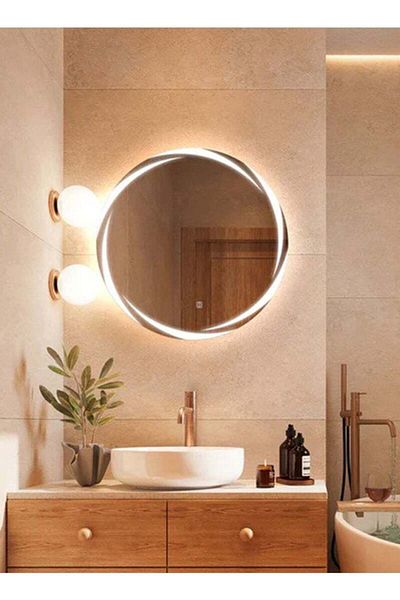 Taimi 80cm Frameless Bathroom Mirror with 3-Level LED Front Light, Wall Mirror, Makeup Mirror