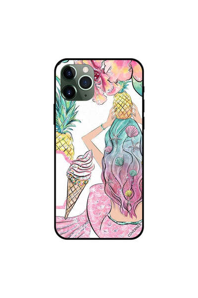 Covernex iPhone 11 Pro Max Case Cover Unicorn Girl Holding Pineapple On Her Head