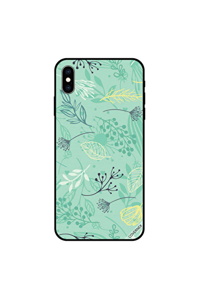 Covernex غطاء حماية iPhone X بنقشة زهور باللون الأخضر البحري