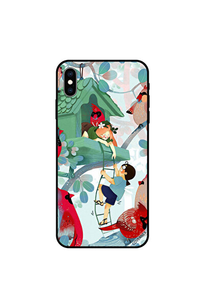 Covernex غطاء حماية لجهاز iPhone XS MAX مطبوع عليه صورة أطفال يلعبون على شجرة