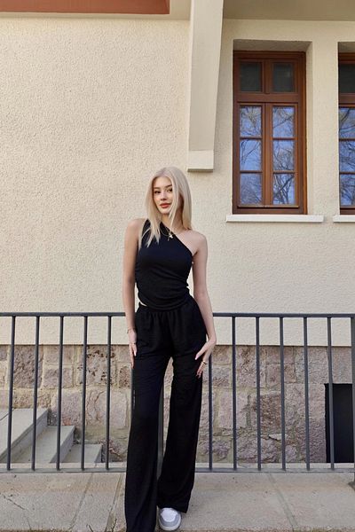 Sorridi One Shoulder Seersucker 2 Piece Set