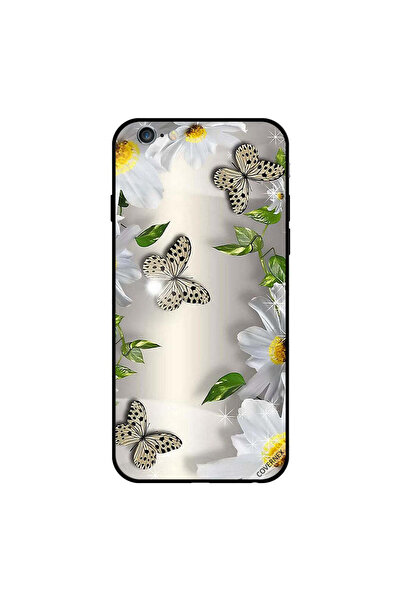 Covernex غطاء حماية لجهاز iPhone 6s Plus بنقاط سوداء وزهور بيضاء