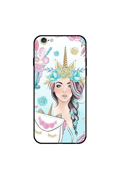 Covernex غطاء حماية لجهاز iPhone 6 Plus بتصميم فتاة وحيد القرن والآيس كريم