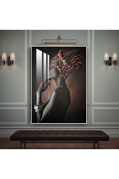 4gdran Luxury wooden wall panel with black frame and clear acrylic layer