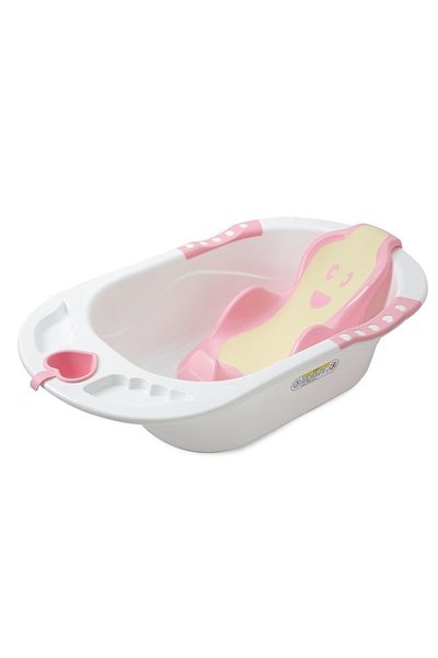 Little Mom Cadita pentru copii, Little Mom, echipata cu manere antiderapante, Dop de scurgere, dimensiune 88 x