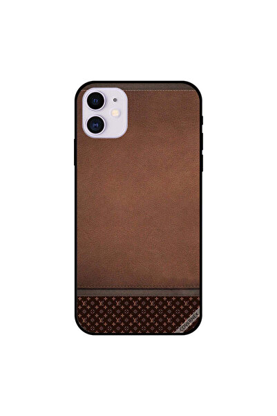 Covernex غطاء حماية لجهاز iPhone 11 بنقشة جلد بني داكن
