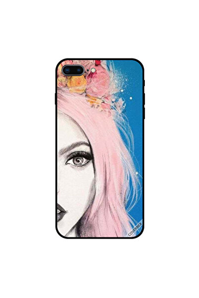 Covernex غطاء حماية لجهاز iPhone 7 Plus بشعر وردي نصف وجه