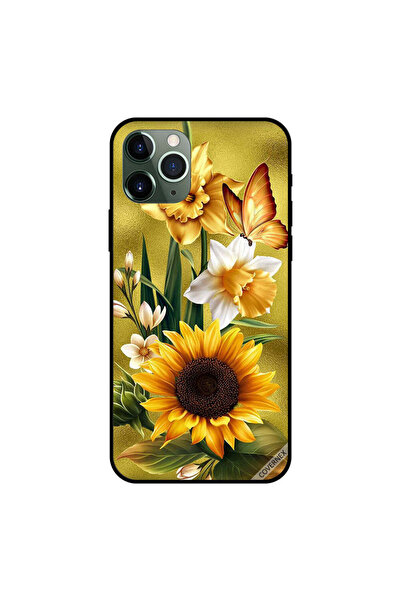 Covernex غطاء حماية لجهاز iPhone 11 Pro Max بتصميم فراشة ذهبية على زهرة عباد ...