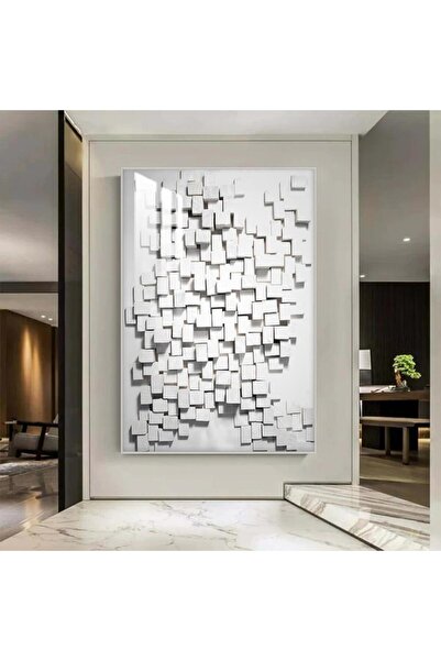 4gdran لوحة جدارية خشبية مطبوعة بتصميم جبسية مع برواز فضي و طبقة من الاكرليك ...