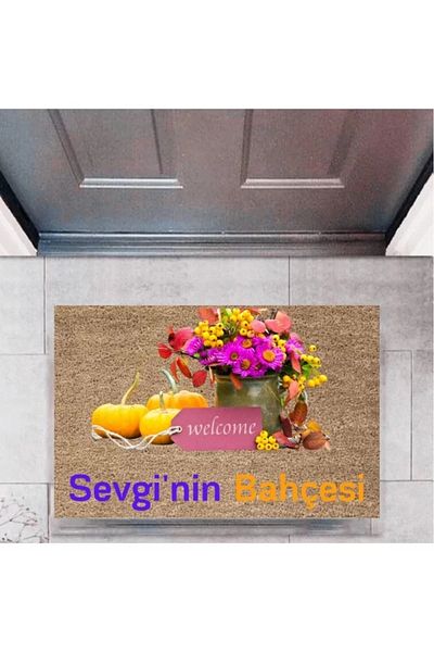 Mu Art Ahşap Door Mat Decorative Digital Printing Garden P-2459