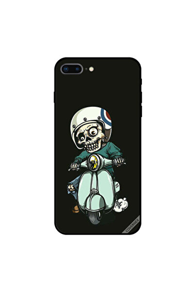 Covernex غطاء حماية لهاتف iPhone 7 Plus بتصميم جمجمة لطيفة على شكل دراجة نارية