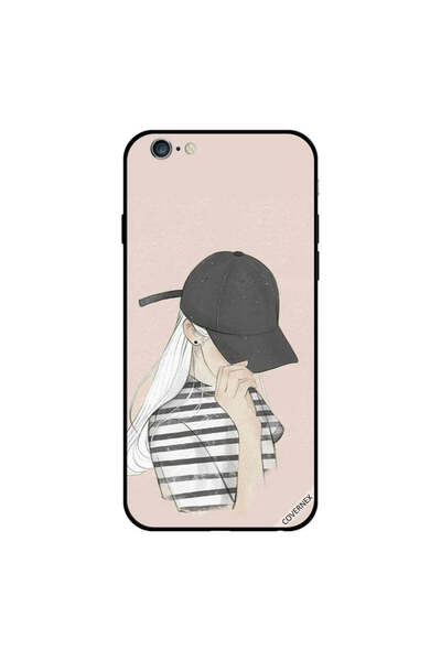 Covernex غطاء حماية لجهاز iPhone 6 Plus بطبعة فتاة ترتدي قميصًا مخططًا باللون...