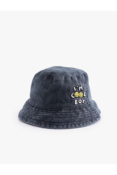 Koton Cotton Embroidery Detailed Bucket Hat