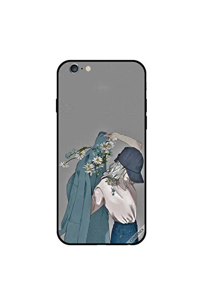 Covernex غطاء حماية لهاتف iPhone 6 Plus بغطاء فتاة ترتدي معطفًا مزهرًا