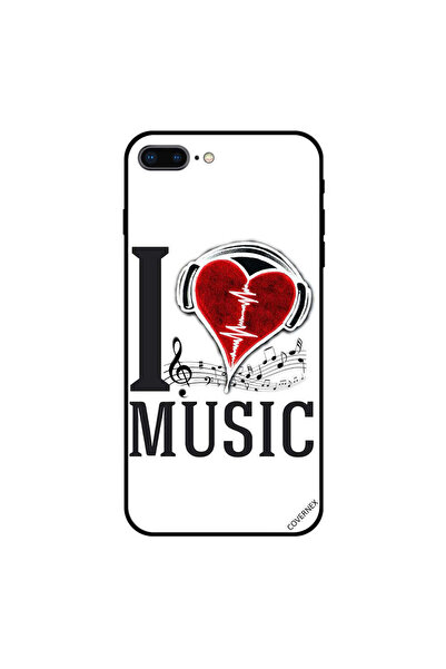 Covernex غطاء حماية لجهاز iPhone 7 Plus - قلب أحمر - أحب الموسيقى