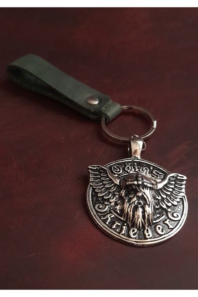 BSN Store Warrior Odin's Figure Keychain Premium Hand Made Real Leather Keychain
