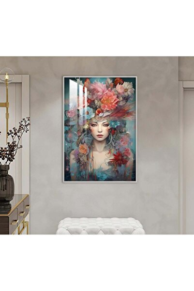 SND لوحة جدارية خشبية بتصميم امرآة مع برواز فضي و طبقة من الاكرليك الشفاف