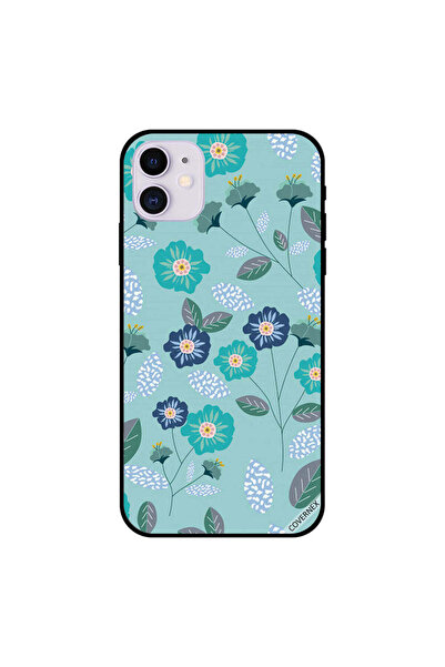 Covernex غطاء حماية لجهاز iPhone 11 بنقشة زهور زرقاء